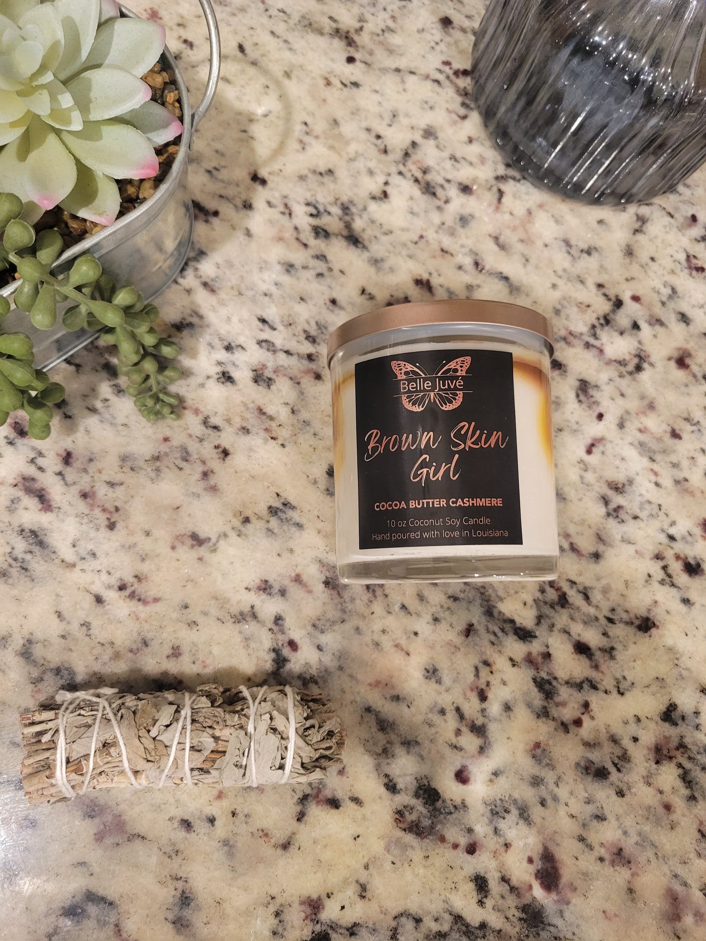 Brown Skin Girl | Coconut-Soy Wax Marbled Candle
