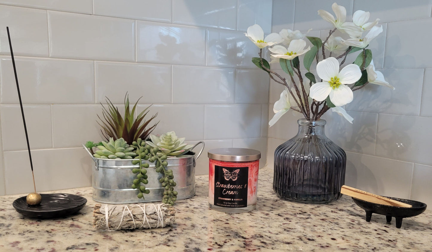 Strawberries and Cream | Coconut-Soy Wax Marbled Candle